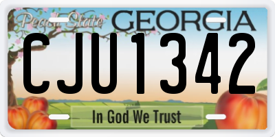 GA license plate CJU1342