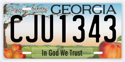 GA license plate CJU1343