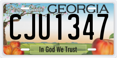 GA license plate CJU1347