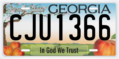 GA license plate CJU1366