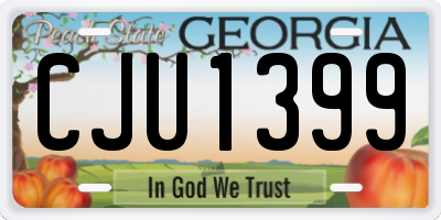 GA license plate CJU1399