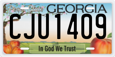 GA license plate CJU1409