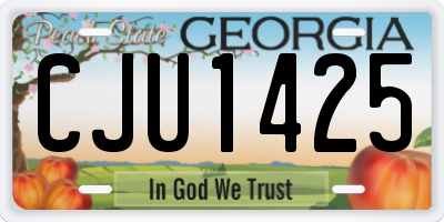 GA license plate CJU1425