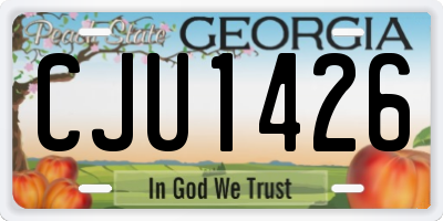 GA license plate CJU1426