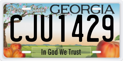 GA license plate CJU1429