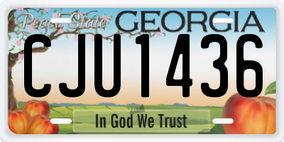 GA license plate CJU1436