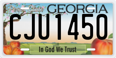 GA license plate CJU1450