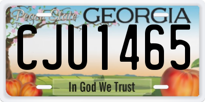 GA license plate CJU1465