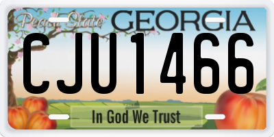 GA license plate CJU1466