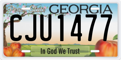 GA license plate CJU1477