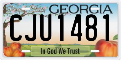 GA license plate CJU1481