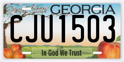 GA license plate CJU1503