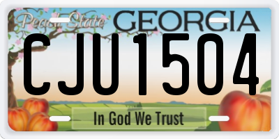 GA license plate CJU1504