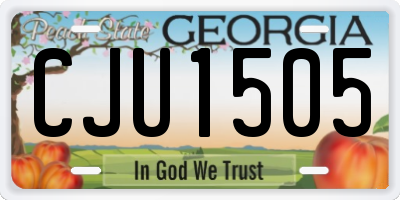 GA license plate CJU1505