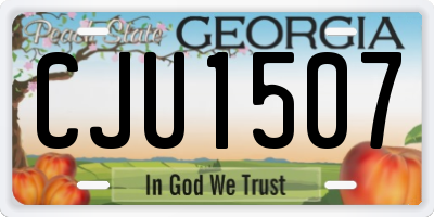 GA license plate CJU1507