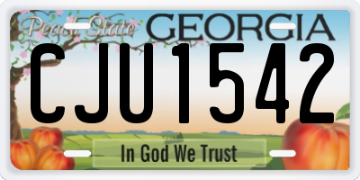 GA license plate CJU1542