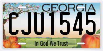 GA license plate CJU1545