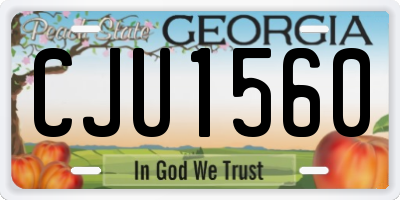 GA license plate CJU1560