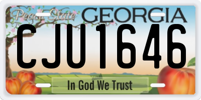 GA license plate CJU1646