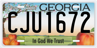 GA license plate CJU1672