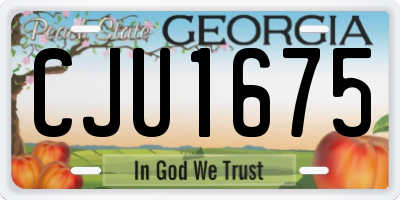 GA license plate CJU1675
