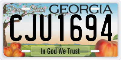 GA license plate CJU1694
