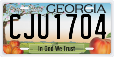 GA license plate CJU1704