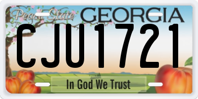 GA license plate CJU1721