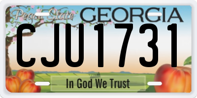 GA license plate CJU1731