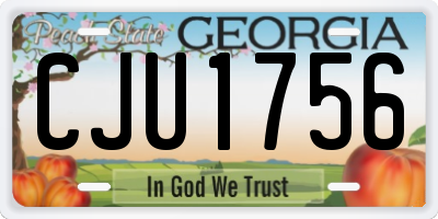 GA license plate CJU1756