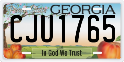 GA license plate CJU1765