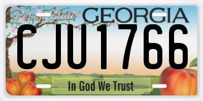 GA license plate CJU1766