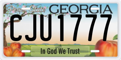 GA license plate CJU1777