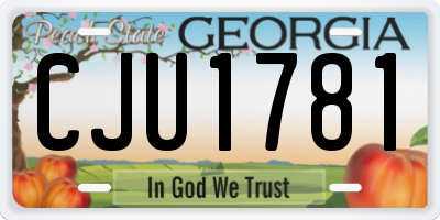 GA license plate CJU1781