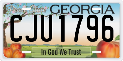 GA license plate CJU1796