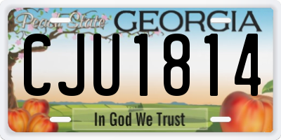 GA license plate CJU1814