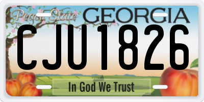 GA license plate CJU1826