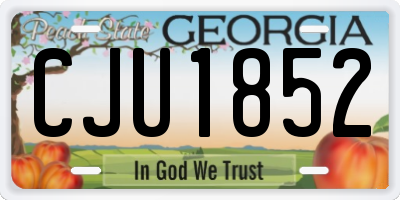 GA license plate CJU1852