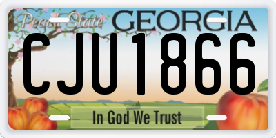 GA license plate CJU1866