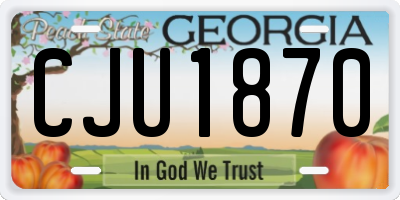 GA license plate CJU1870