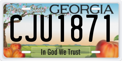 GA license plate CJU1871