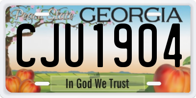 GA license plate CJU1904