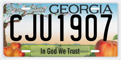 GA license plate CJU1907