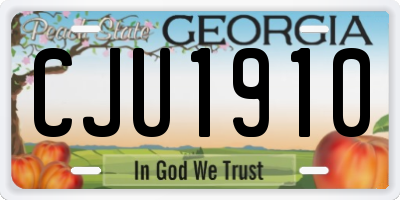 GA license plate CJU1910
