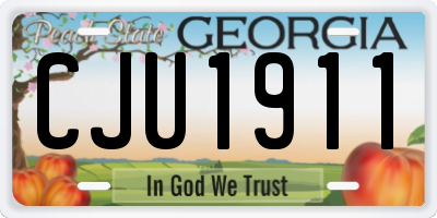 GA license plate CJU1911