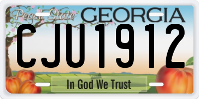 GA license plate CJU1912