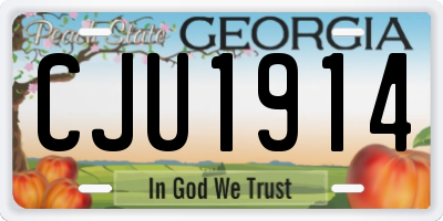 GA license plate CJU1914