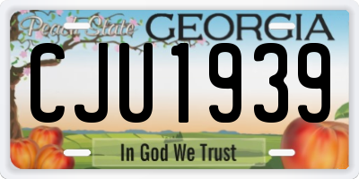 GA license plate CJU1939