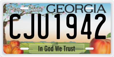 GA license plate CJU1942