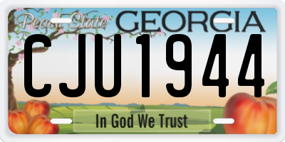 GA license plate CJU1944